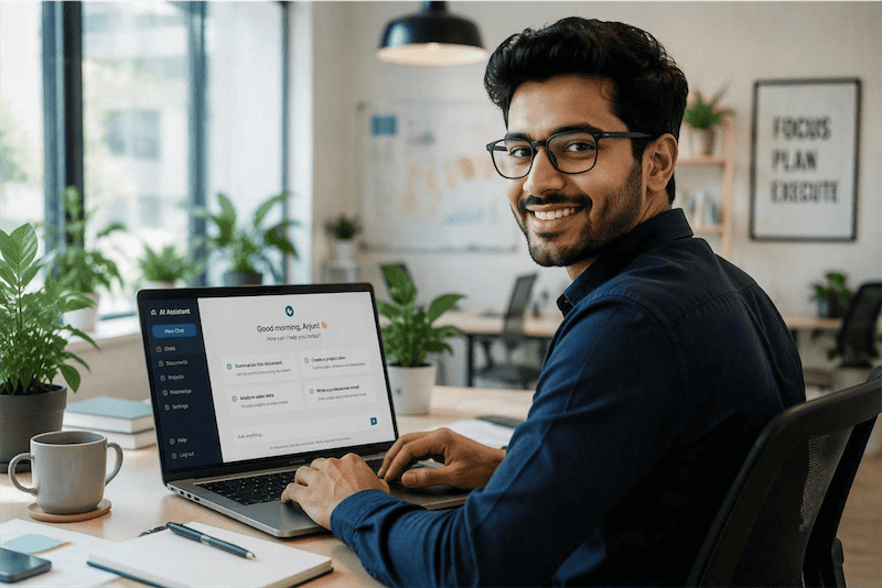 Business professionals collaborating and accessing applications from laptops, representing 24x7 remote access to Azure-hosted systems